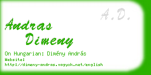 andras dimeny business card